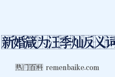 新婚箴为汪季灿反义词是什么意思的图片